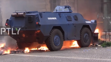 Beelden van demonstraties in Frankrijk